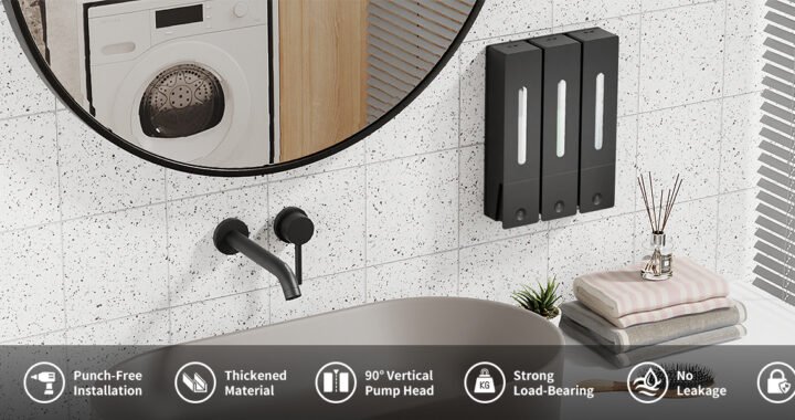 Shampoo Conditioner Dispenser Wall Mounted 3 Chamber